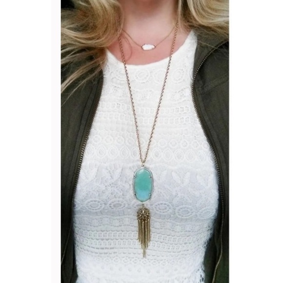 KENDRA SCOTT • Gold Rayne Chalcedony Tassel Necklace - Picture 3 of 4